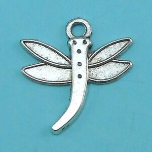 12pcs Silver Dragonfly Charms silvertone metal, jewelry‎ making supplies